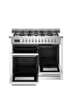 Bertazzoni Professional Series 110cm Dual Fuel Range Cooker with Gas Hob - view 2, White