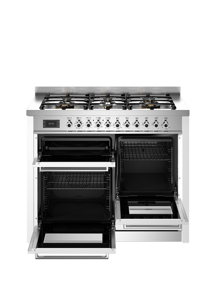 Bertazzoni Professional Series 110cm Dual Fuel Range Cooker with Gas Hob - view 2, White