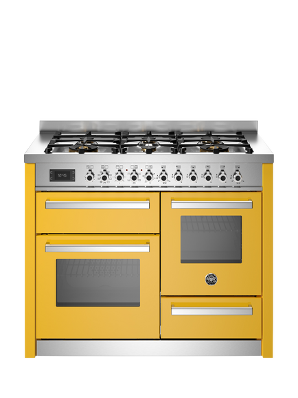 Bertazzoni Professional Series 110cm Dual Fuel Range Cooker with Gas Hob, Yellow