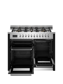 Bertazzoni Professional Series 110cm Dual Fuel Range Cooker with Gas Hob - view 2, Black