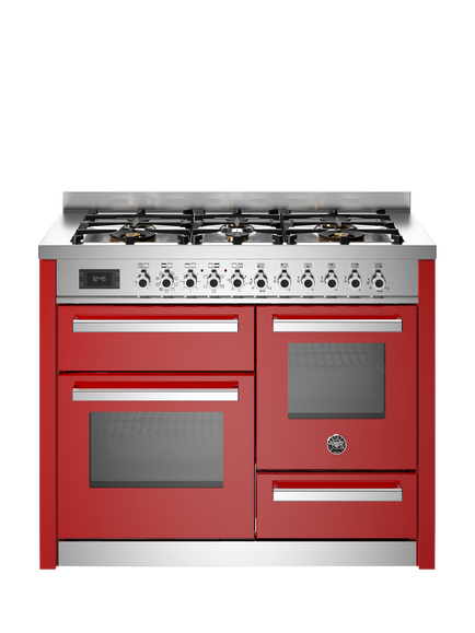 Bertazzoni Professional Series 110cm Dual Fuel Range Cooker with Gas Hob, Red