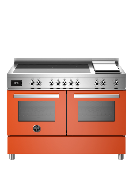 Bertazzoni Professional Series 120cm Electric Range Cooker with Induction Hob - view 2, Orange