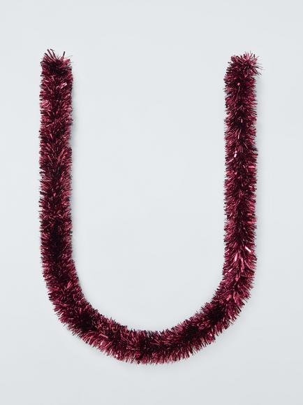 John Lewis Chunky Tinsel, 200cm, Red, Red