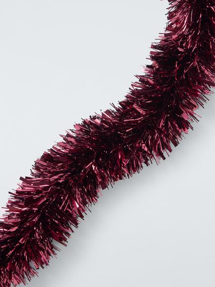 John Lewis Chunky Tinsel, 200cm, Red - view 2, Red