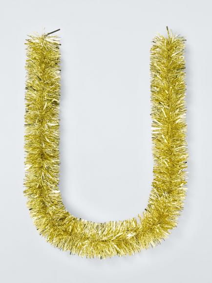 John Lewis Chunky Tinsel, 200cm, Gold, Gold