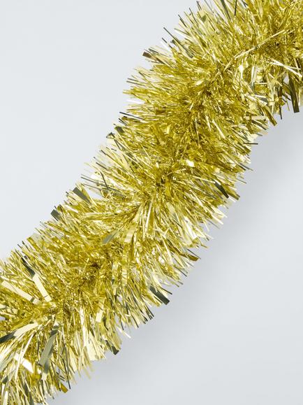 John Lewis Chunky Tinsel, 200cm, Gold - view 2, Gold