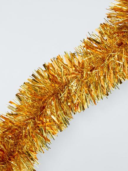 John Lewis Chunky Tinsel, 200cm, Gold - view 2, Gold