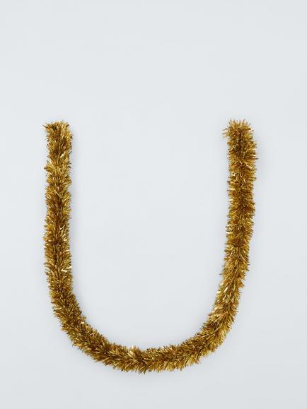 John Lewis Chunky Embossed Tinsel, Gold, L2m, Gold