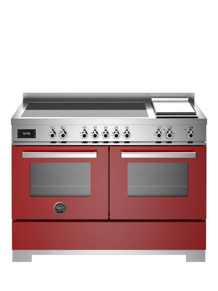 Bertazzoni Professional Series 120cm Electric Range Cooker with Induction Hob, Red
