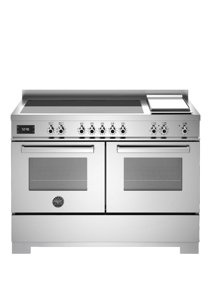 Bertazzoni Professional Series 120cm Electric Range Cooker with Induction Hob, Stainless Steel