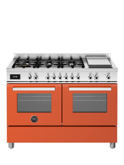 Bertazzoni Professional Series 120cm Dual Fuel Range Cooker with Gas Hob - view 2, Orange