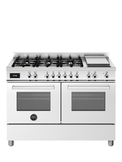 Bertazzoni Professional Series 120cm Dual Fuel Range Cooker with Gas Hob - view 2, White