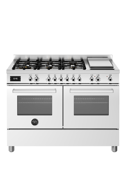Bertazzoni Professional Series 120cm Dual Fuel Range Cooker with Gas Hob - view 2, White