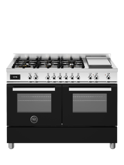 Bertazzoni Professional Series 120cm Dual Fuel Range Cooker with Gas Hob - view 2, Black
