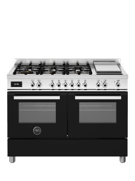 Bertazzoni Professional Series 120cm Dual Fuel Range Cooker with Gas Hob - view 2, Black