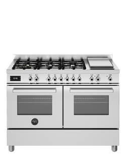 Bertazzoni Professional Series 120cm Dual Fuel Range Cooker with Gas Hob - view 2, Stainless Steel