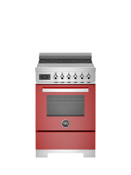 Bertazzoni Professional Series 60cm Electric Range Cooker with Induction Hob, Red