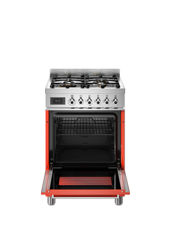 Bertazzoni Professional Series 60cm Dual Fuel Range Cooker with Gas Hob - view 2, Orange