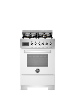 Bertazzoni Professional Series 60cm Dual Fuel Range Cooker with Gas Hob, White