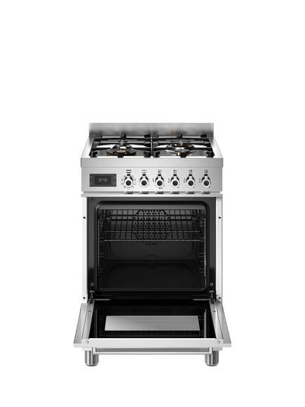 Bertazzoni Professional Series 60cm Dual Fuel Range Cooker with Gas Hob - view 2, White