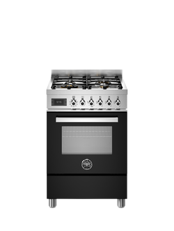 Bertazzoni Professional Series 60cm Dual Fuel Range Cooker with Gas Hob - view 2, Black