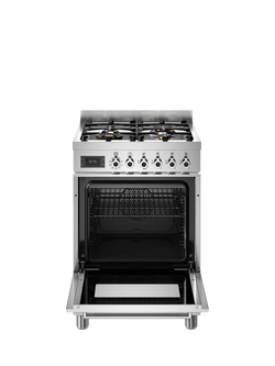 Bertazzoni Professional Series 60cm Dual Fuel Range Cooker with Gas Hob - view 2, Stainless Steel