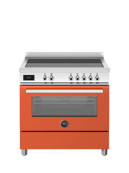 Bertazzoni Professional Series 90cm Electric Range Cooker with Induction Hob - view 2, Orange