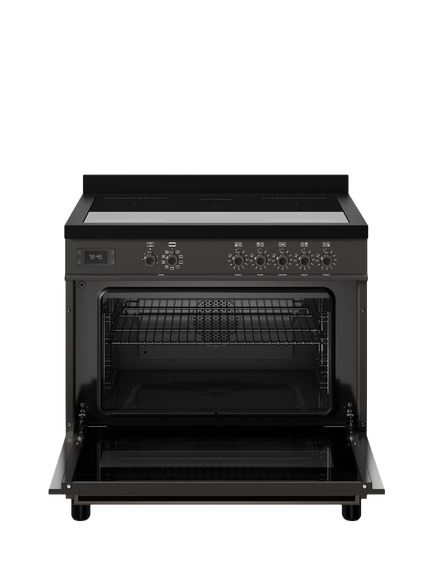 Bertazzoni Professional Series 90cm Electric Range Cooker with Induction Hob - view 2, Black