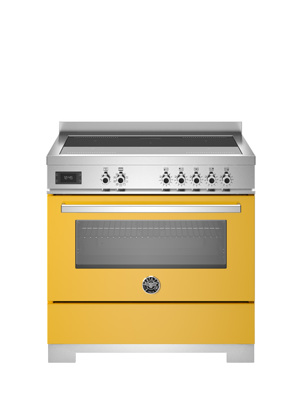Bertazzoni Professional Series 90cm Electric Range Cooker with Induction Hob, Yellow
