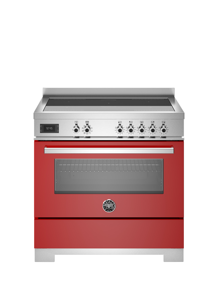 Bertazzoni Professional Series 90cm Electric Range Cooker with Induction Hob, Red