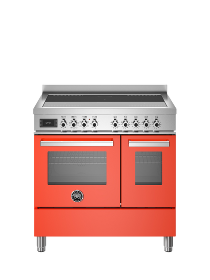 Bertazzoni Professional Series 90cm Electric Range Cooker with Induction Hob - view 2, Orange