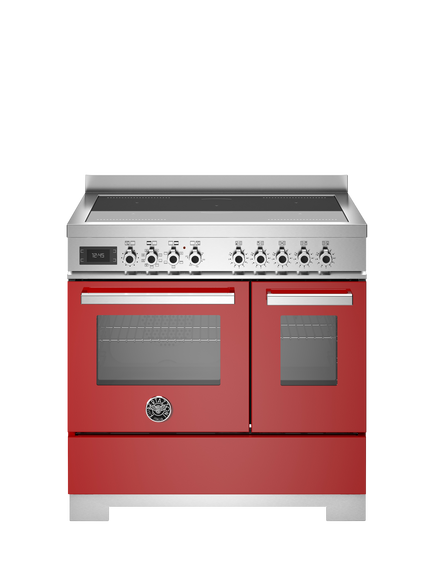 Bertazzoni Professional Series 90cm Electric Range Cooker with Induction Hob, Red