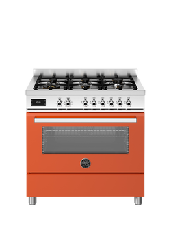 Bertazzoni Professional Series 90cm Dual Fuel Range Cooker with Gas Hob - view 2, Orange
