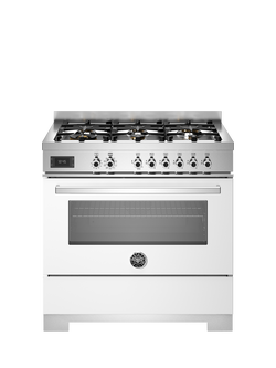 Bertazzoni Professional Series 90cm Dual Fuel Range Cooker with Gas Hob - view 2, White