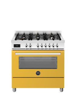 Bertazzoni Professional Series 90cm Dual Fuel Range Cooker with Gas Hob - view 2, Yellow