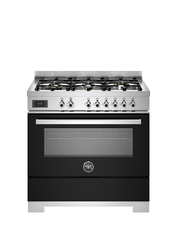 Bertazzoni Professional Series 90cm Dual Fuel Range Cooker with Gas Hob, Black