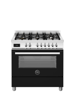 Bertazzoni Professional Series 90cm Dual Fuel Range Cooker with Gas Hob - view 2, Black