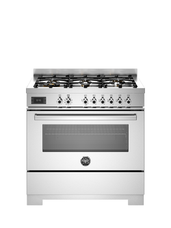 Bertazzoni Professional Series 90cm Dual Fuel Range Cooker with Gas Hob, Stainless Steel