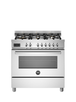Bertazzoni Professional Series 90cm Dual Fuel Range Cooker with Gas Hob - view 2, Stainless Steel
