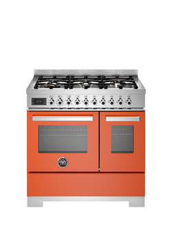 Bertazzoni Professional Series 90cm Dual Fuel Range Cooker with Gas Hob, Orange