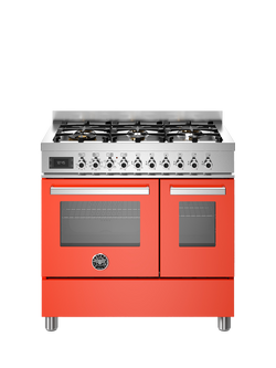Bertazzoni Professional Series 90cm Dual Fuel Range Cooker with Gas Hob - view 2, Orange