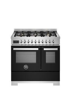 Bertazzoni Professional Series 90cm Dual Fuel Range Cooker with Gas Hob, Black