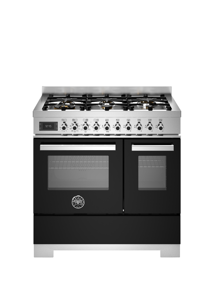 Bertazzoni Professional Series 90cm Dual Fuel Range Cooker with Gas Hob, Black