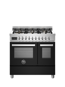 Bertazzoni Professional Series 90cm Dual Fuel Range Cooker with Gas Hob - view 2, Black