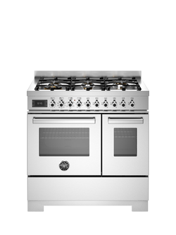 Bertazzoni Professional Series 90cm Dual Fuel Range Cooker with Gas Hob, Stainless Steel