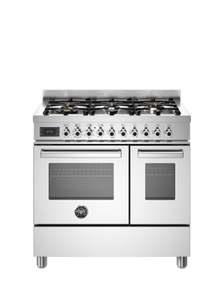 Bertazzoni Professional Series 90cm Dual Fuel Range Cooker with Gas Hob - view 2, Stainless Steel
