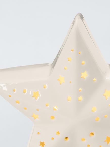 John Lewis LED Ceramic Star, H13cm - view 2, Green