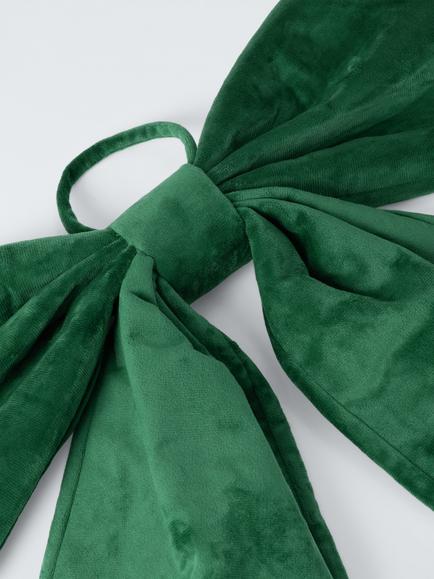 John Lewis Velvet Bow Decoration, Green, W60cm - view 2, Red