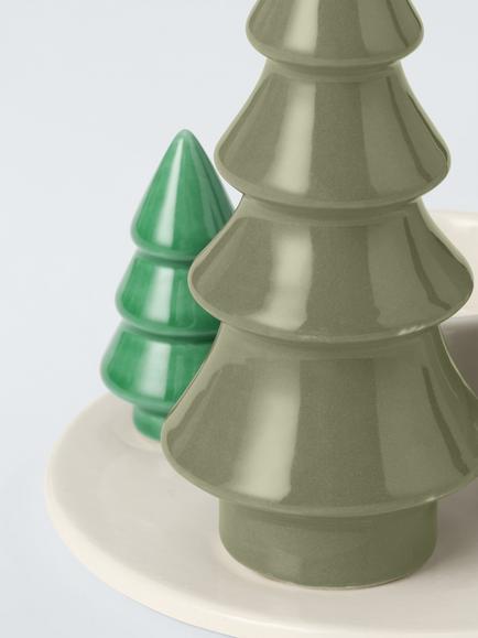 John Lewis Ceramic Tree Trio Tealight Holder - view 2, Multi
