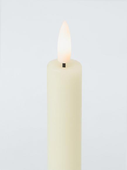 Lumineo LED Rustic Dinner Candle, Set of 2, H24.5cm - view 2, White